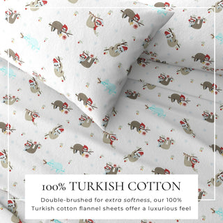 4-Piece Turkish Cotton Christmas Flannel Sheet - Whittaker Collection Great Bay Home
