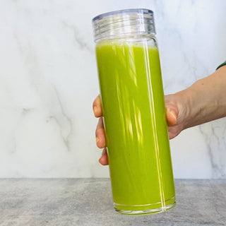 Skinny Series Glass Bottles Set w/ Crystal Clear Lids, 16 oz