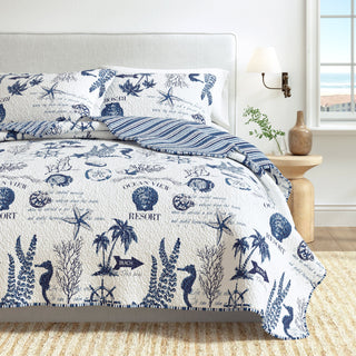 3-Piece Coastal Quilt - Catalina Collection Great Bay Home