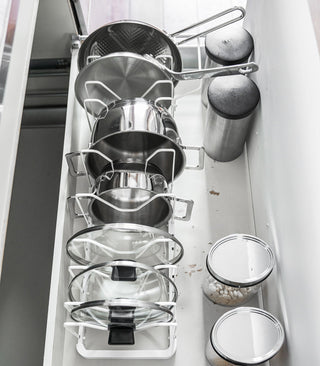 Adjustable Pot Lid Organizer - Steel Yamazaki Home