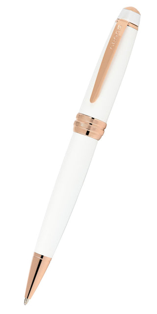 Bailey™ Pearlescent White Lacquer Ballpoint Pen - By Baano