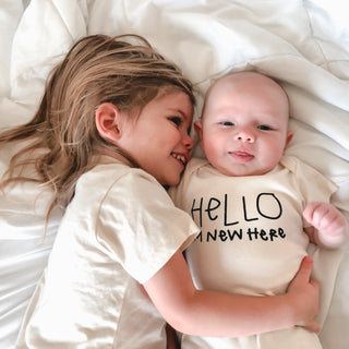 Hello I'm New Here Organic Baby Bodysuit - By Baano