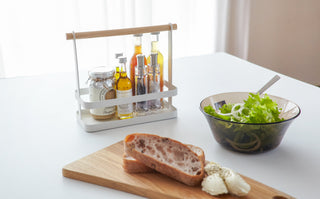 Tabletop Storage Caddy - Steel + Wood - By Baano