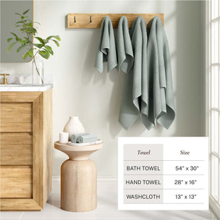 Cotton Linen-Like Border 6-Piece Towel Set - Priya Collection Great Bay Home