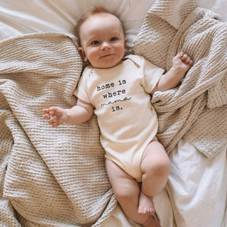 Home is Where Mama is Organic Baby Bodysuit - By Baano