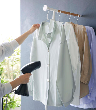 Leaning Clothes Hanger (64" H) - Steel + Wood Yamazaki Home