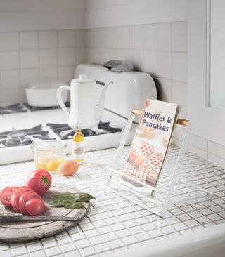 Tablet and Cookbook Stand - Steel + Wood Yamazaki Home