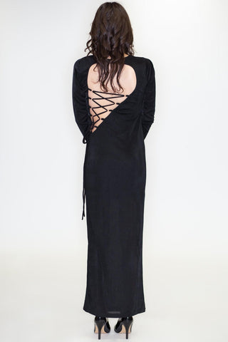 Lace-Up Midi Dress