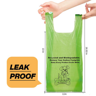 Mr. Peanut's XL Pooper Scooper Sized 13X11" BioDegradable BioPlastic Recycled Plant Based Waste Bags - 160 Count - By Baano