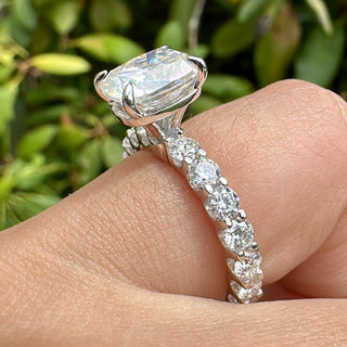 2.5ct Elongated Cushion Cut Eternity Engagement Ring Ring Deluxe Fine Jewelry