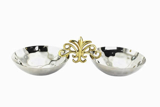 Hammered 2 Bowls with Leaf