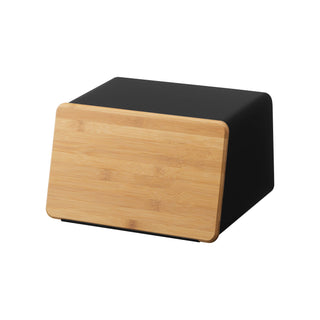 Bread Box with Cutting Board Lid - Steel + Wood - By Baano