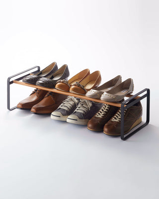 Stackable Shoe Rack (7" H) - Steel + Wood - By Baano