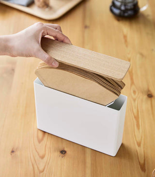 Coffee Filter Case - Size 04 - Steel + Wood Yamazaki Home