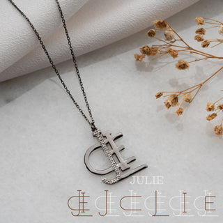Diamond Initial Custom Name Necklace – Luxury Personalized Jewelry in 14K Gold or Sterling Silver - Unique Name Logo Necklace