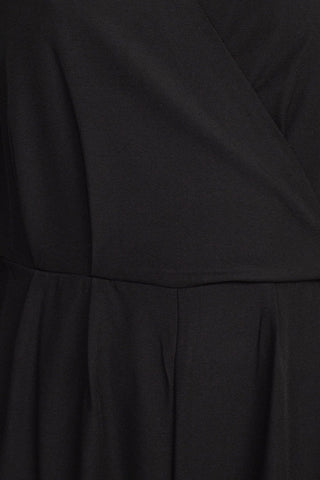 Julia Jordan V - Neck Long Sleeve Tie Back Zipper Back Solid Stretch Crepe Jumpsuit - Glamourous Grace