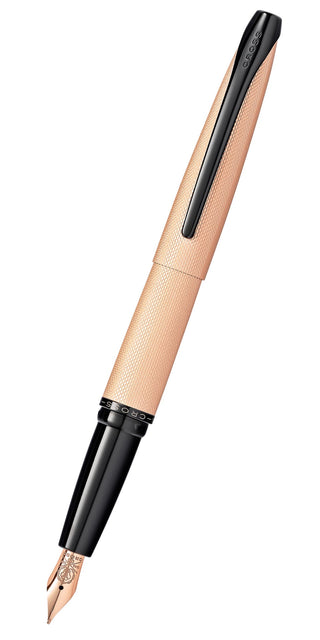 ATX® Brushed Rose Gold Stainless Steel Fine Nib Fountain Pen - By Baano