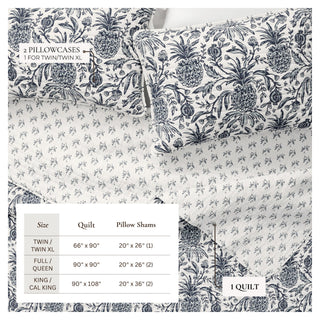 Coastal Printed Cotton Quilt Set - Bernice Collection Great Bay Home
