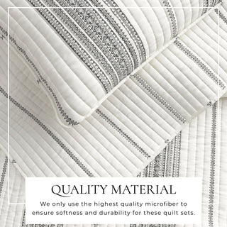 3-Piece Stripe Quilt - Wesley Collection Great Bay Home