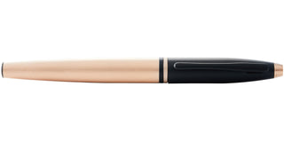 Calais™ Brushed Rose Gold Plate and Black Lacquer Rollerball Pen - By Baano