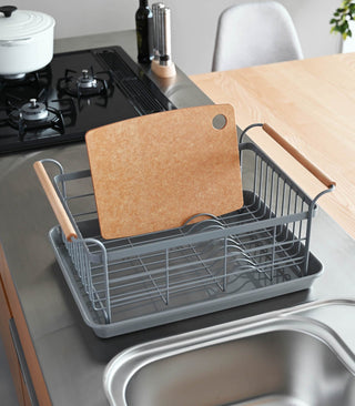 Dish Rack - Steel + Wood Yamazaki Home
