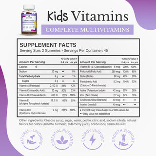 Halal Kids Gummy Multivitamins with Vitamins A, C, E & Zinc - 90 Count | Salaam Nutritionals - By Baano