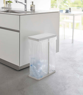 Lidded Garbage Bag Holder - Steel - By Baano