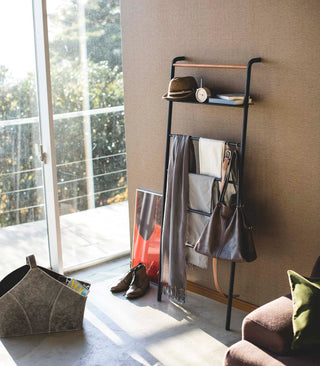 Leaning Storage Ladder With Shelf (63" H) - Steel - By Baano
