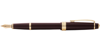 Bailey Light™ Polished Burgundy Resin and Gold Tone Fine Nib Fountain Pen - By Baano