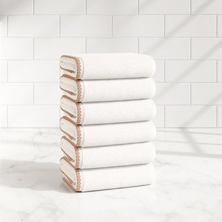 Cotton Border-Stitched 6-Piece Towel Set - Valery Collection Great Bay Home