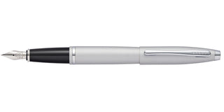 Calais™ Satin Chrome Stainless Steel Medium Nib Fountain Pen - By Baano