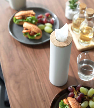 Round Tissue Case - Steel + Wood - By Baano