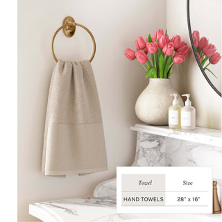 Cotton Linen-Like Border 6-Piece Towel Set - Priya Collection Great Bay Home