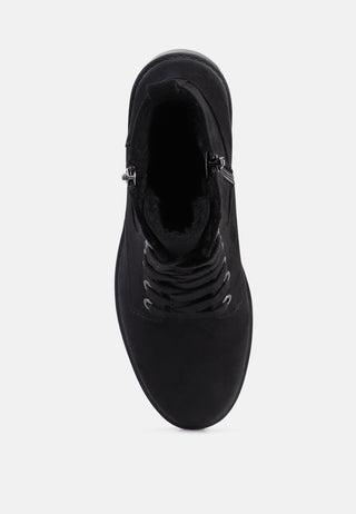 lina wide fit lace-up boots with side zipper