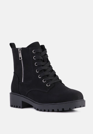 lina wide fit lace-up boots with side zipper
