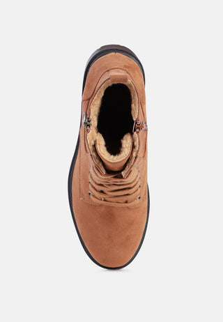 lina wide fit lace-up boots with side zipper