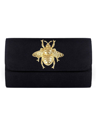 Avery Clutch - Black - XL Gold Charms