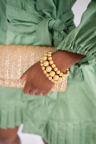 Ruby - Gold Fabric - Charms