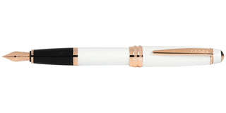 Bailey™ Pearlescent White Lacquer Fine Nib Fountain Pen - By Baano