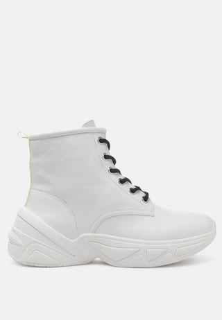 logan contrast tape sporty lace-up ankle boots