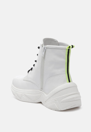logan contrast tape sporty lace-up ankle boots