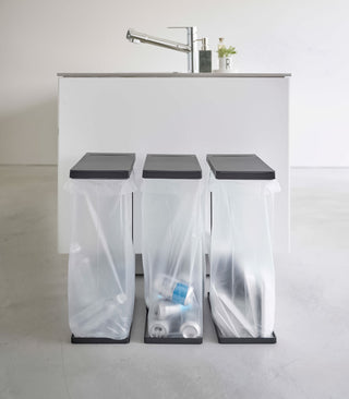 Lidded Garbage Bag Holder - Steel - By Baano