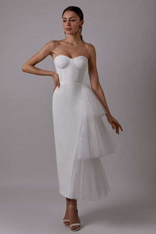 Love You Always Strapless Bustier Midi Dress - By Baano