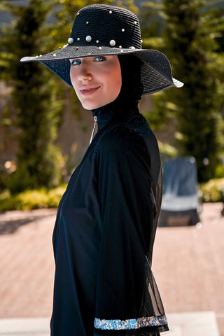 Woven Black Burkini Modest Swimwear M2032 - By Baano