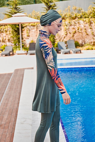 Lycra Khaki Burkini Modest Swimwear M2229 - By Baano