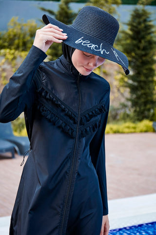Woven Black Burkini Modest Swimwear 1998 - By Baano