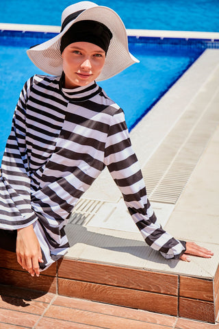 Lycra Black Burkini Modest Swimwear 1951 - By Baano