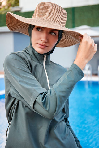 Woven Khaki Burkini Modest Swimwear M2261 - By Baano