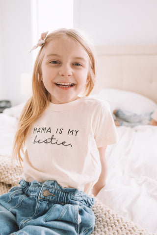 Mama Is My Bestie Organic Cotton Kids Graphic T-shirt - By Baano