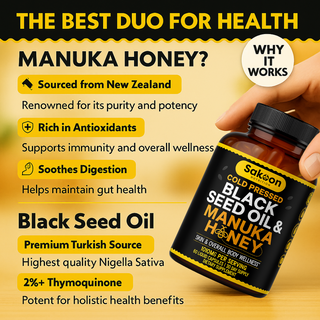 Black Seed Oil & Manuka Honey Capsules - By Baano